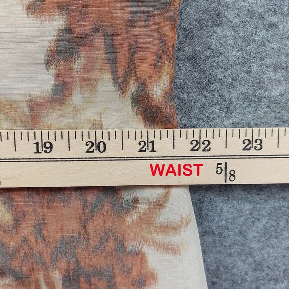 Talbots Dress Womens 20 Brown Beige Floral V Neck Sleeveless Linen Silk Pockets - Picture 5 of 13